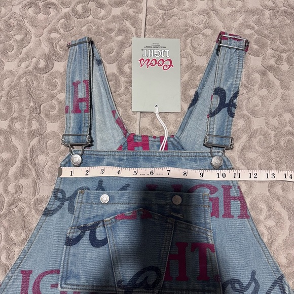 NWT Rare The Laundry Room Coors Light Denim shortalls M Denim Shorts Overalls - Picture 4 of 9